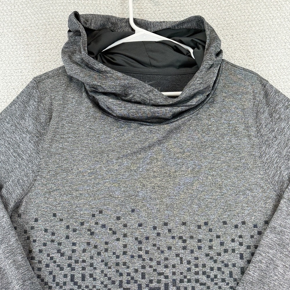 Nike Lebron MVP Hooded Shooter Shirt Mens Large Gray Long Sleeve Performance Gym - Picture 2 of 16